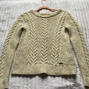 Hollister Cream Multicolored Knit Sweater